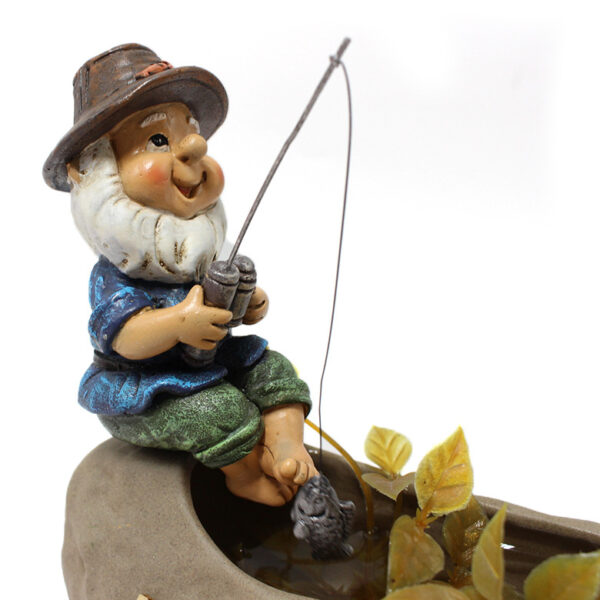 Dwarf Pixie Fisherman Aquarium Decorations Resin Ornament Fishing Gnome - Image 3