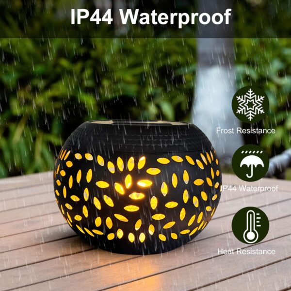 Solar Table Lights Outdoor Waterproof Flame Metal Lamp - Image 5