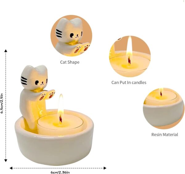 Cat Candle Holder Candle Holder,Kitten Tea Light Holders Ornaments, Gift for cat Lover - Image 4