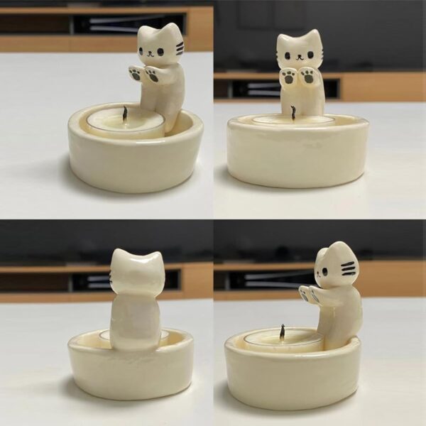 Cat Candle Holder Candle Holder,Kitten Tea Light Holders Ornaments, Gift for cat Lover - Image 6