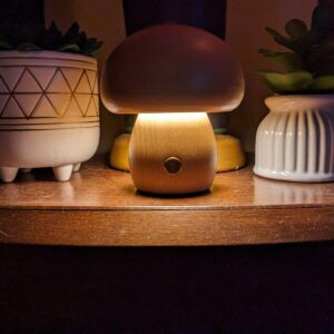 Wooden Mushroom Lamp, Portable