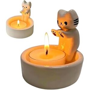 Cat Candle Holder Candle Holder,Kitten Tea Light Holders Ornaments, Gift for cat Lover