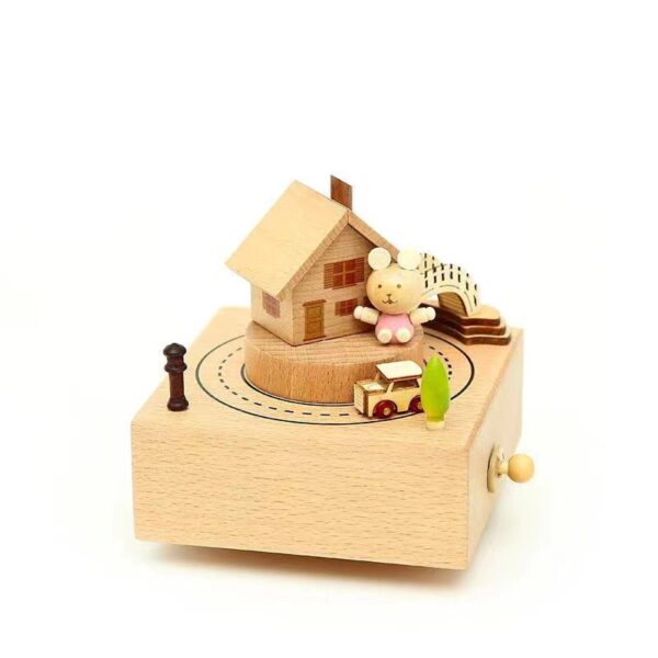 Wooden Carousel Rotation Music box Christmas Gift - Image 6