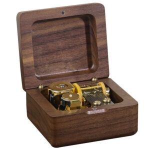 Sankyo Walnut Wooden Music Box Wind Up Wood Musical Box