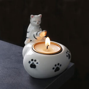 Cute Cat Candle Holder Ceramic Aroma Tea light Holder