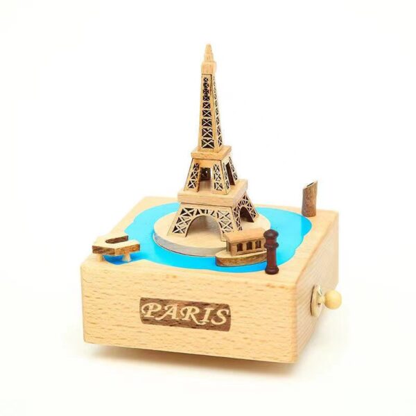 Wooden Carousel Rotation Music box Christmas Gift - Image 7