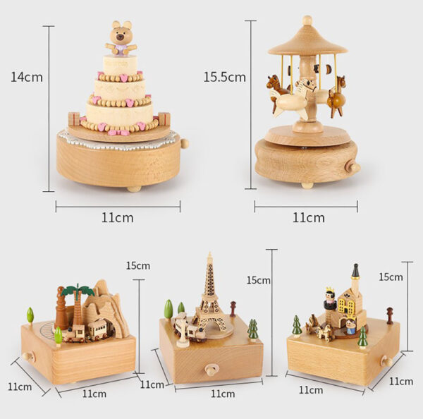 Wooden Carousel Rotation Music box Christmas Gift - Image 20