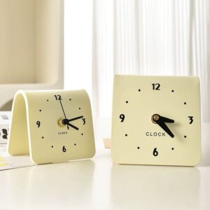 Cream Color living room bedroom clock desktop decorations home bedside mute desktop seat clock