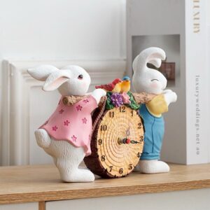 Rabbit Bunny Living Room Bedroom Bedside Table Clock Desktop Ornaments Desk Clock