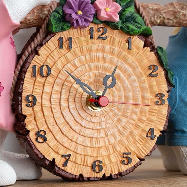 Rabbit Bunny Living Room Bedroom Bedside Table Clock Desktop Ornaments Desk Clock - Image 3