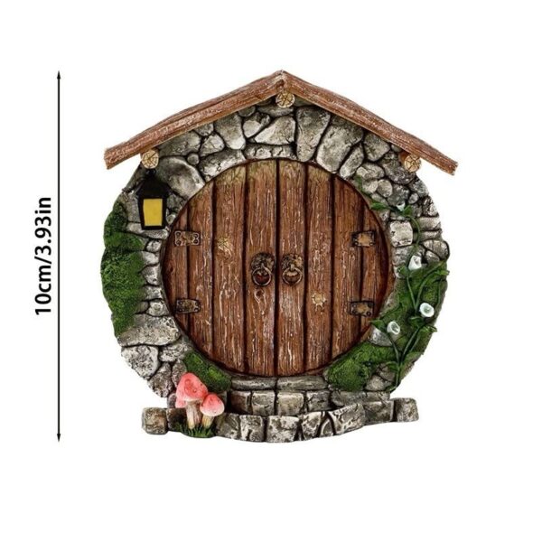 Resin Fairy Door & Window Set with Glow in The Dark Windows, Miniature Sculpture for Trees, Outdoor Decor Accessories