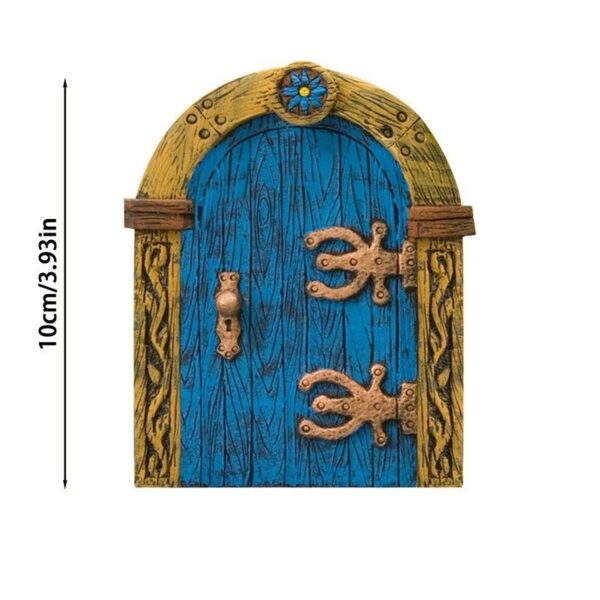 Resin Fairy Door & Window Set with Glow in The Dark Windows, Miniature Sculpture for Trees, Outdoor Decor Accessories - Image 4