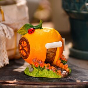 Halloween Orange House Figurine, Halloween Decor Fall Decoration Funny Figurine Festival Ornaments