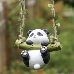 Patio balcony garden outdoor hanging decorative ornaments climbing small animals panda rabbit koala swing tree indoor decorations