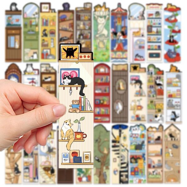 30 Pcs Cat Kitten World Bookmarks - Image 3