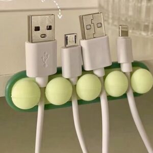 3 Pcs Desktop Creative Cable Organizer Silicone Self-Adhesive Pea Wire silicone Cable Tie