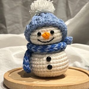 Wool crochet cute little snowman pendant handmade knitting diy material package homemade bag hanging keychain